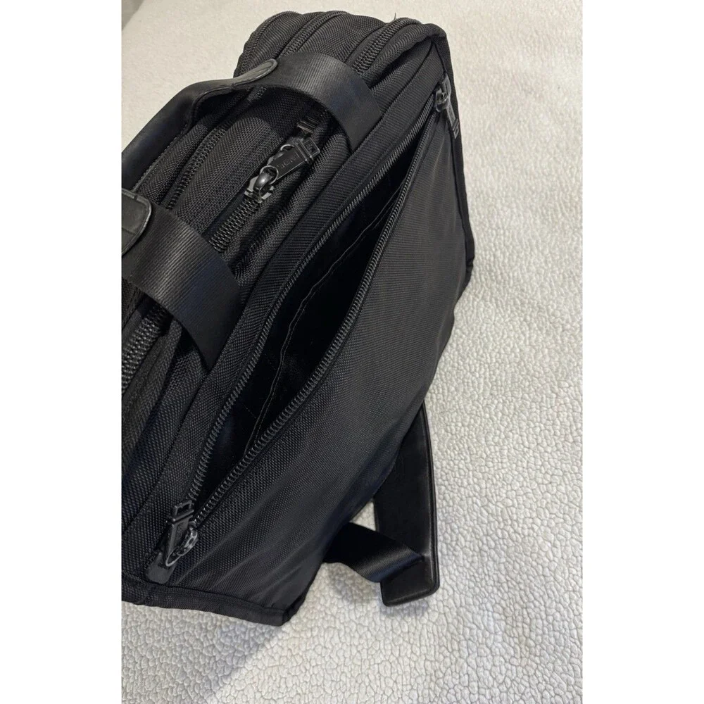 Tumi Alpha Expandable Organizer Laptop Brief Black Nylon
